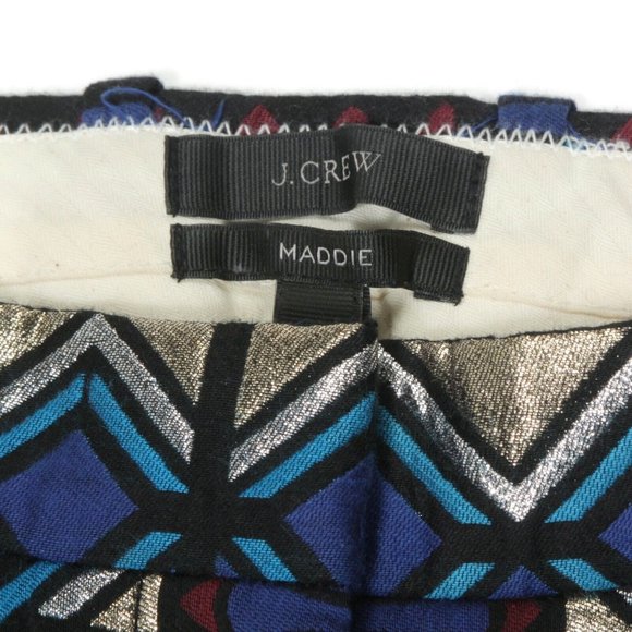 J. Crew Aztec Blue Maddie Straight Leg Pants Trouser size 00 cotton blend - 950 - Picture 2 of 4